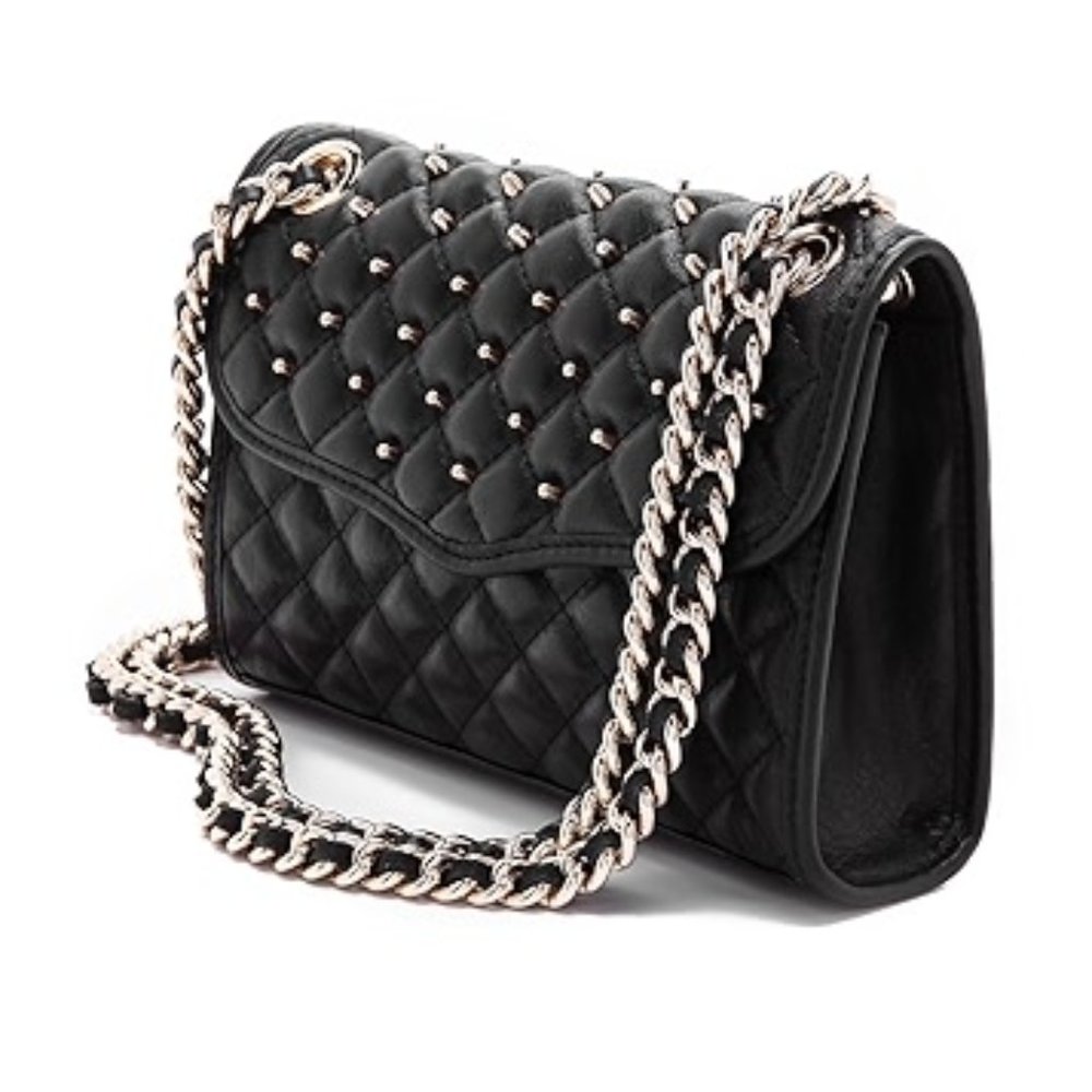 Rebecca Minkoff Leather Quilted Mini Affair With Studs Crossbody